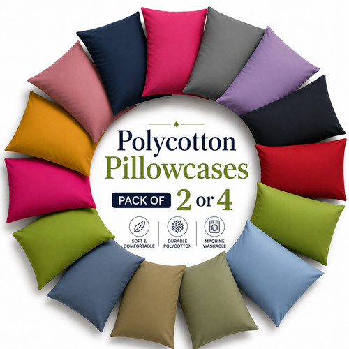 Polycotton kissenbezüge 4x - polycotton, 2x,4x