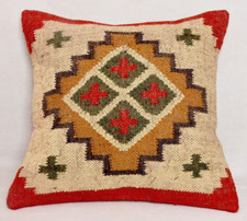 Jute Kelim Kissenbezug
