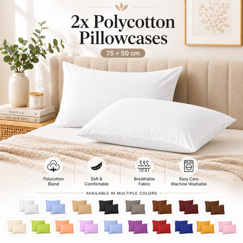 Polycotton kissenbezüge - 2x,